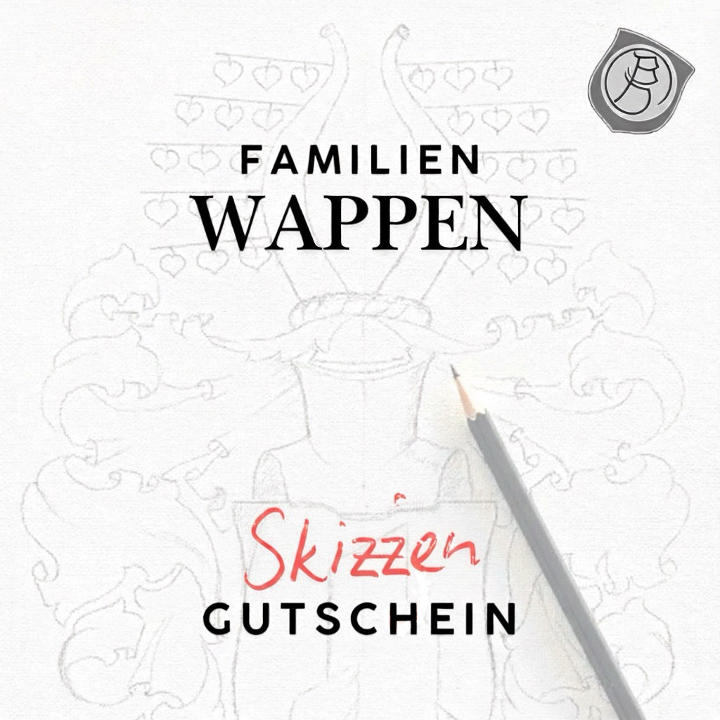 Bespoke Family Coat of Arms – Original Colourized Pencil Sketch (A4) – Handmade Heraldic Art