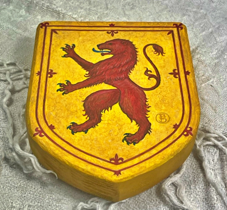 Lion Rampant of Scotland, Hand-Painted Coat of Arms