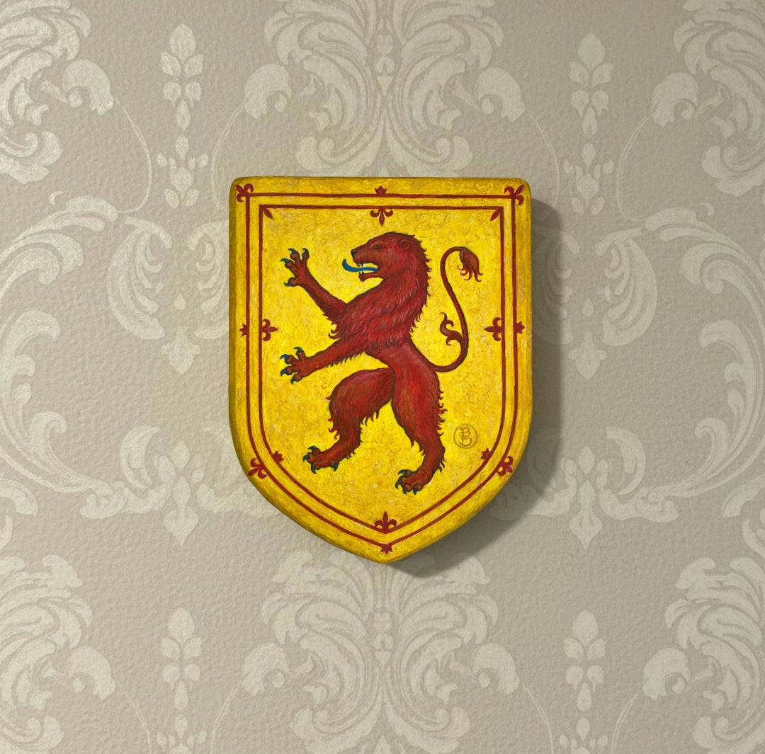 Lion Rampant of Scotland, Hand-Painted Coat of Arms