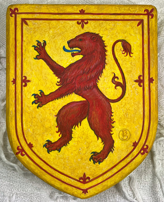 Lion Rampant of Scotland, Hand-Painted Coat of Arms